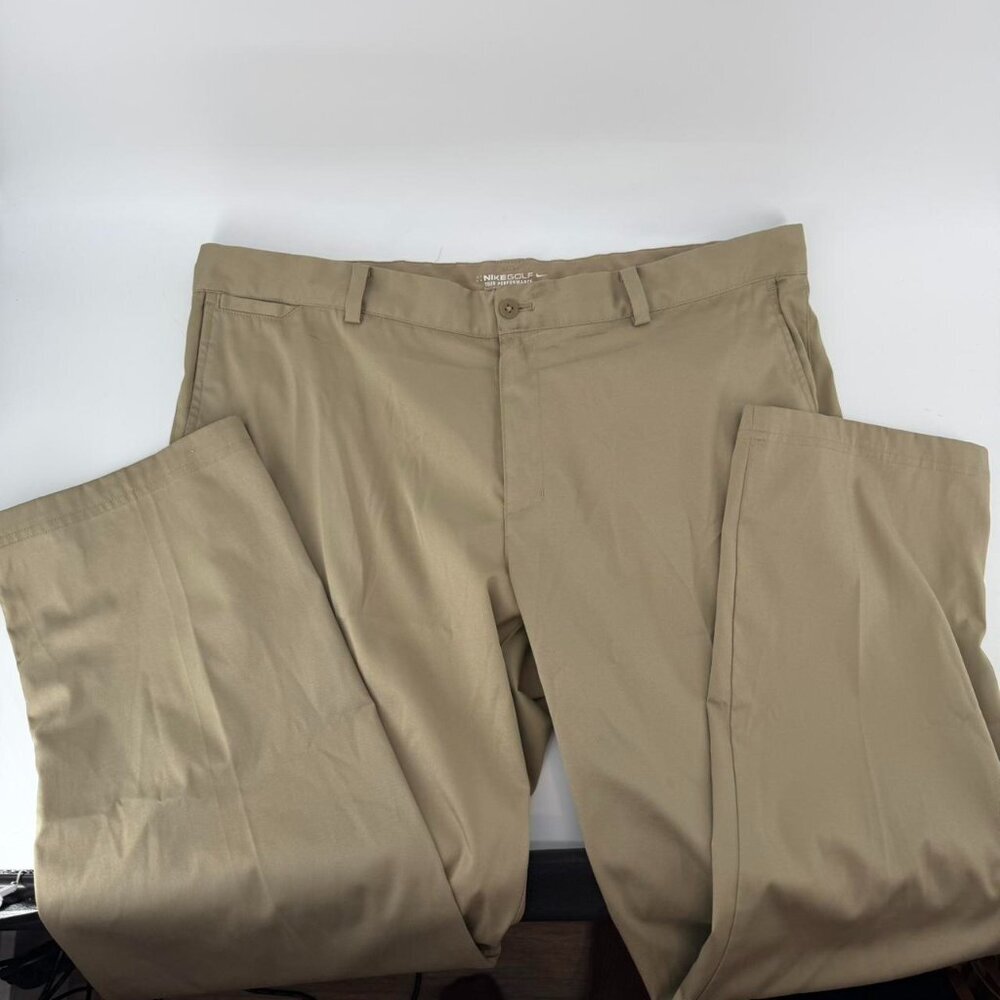 NIKE GOLF DRI-FIT Men's Khaki Flat Front Golf Pants Size 38x32